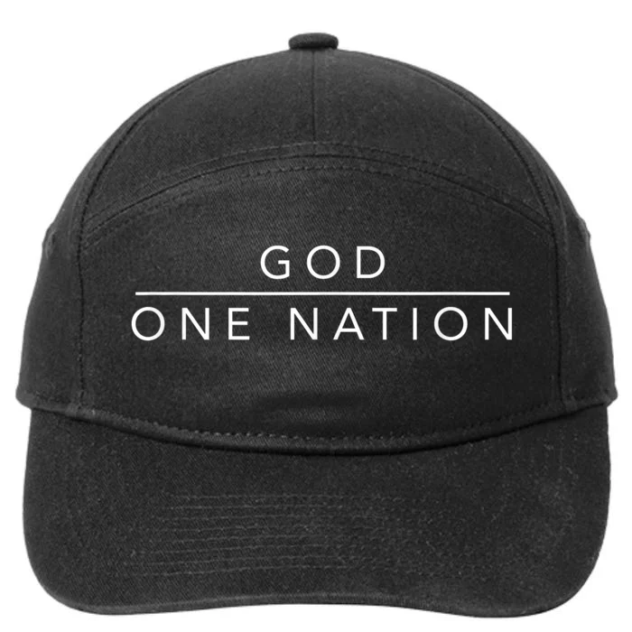 One Nation Under God Line Art Patriotic Christian 7-Panel Snapback Hat