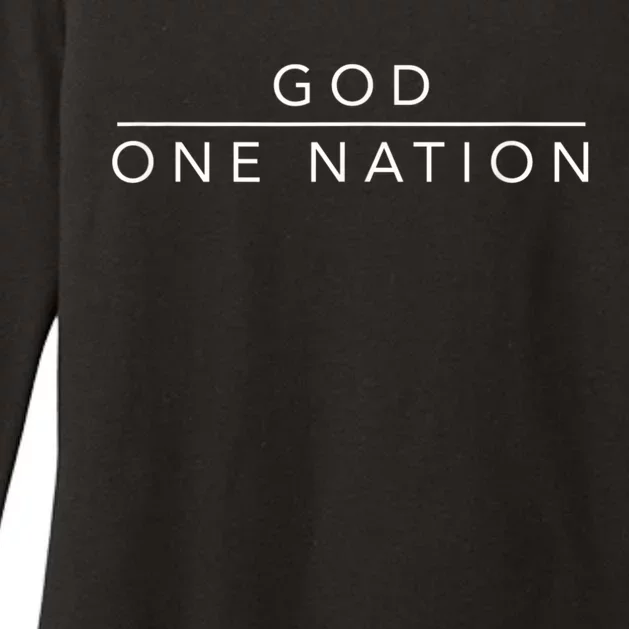 One Nation Under God Line Art Patriotic Christian Womens CVC Long Sleeve Shirt