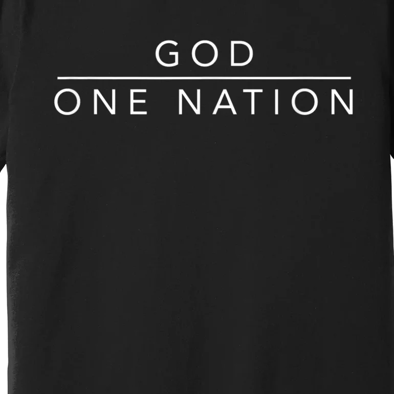 One Nation Under God Line Art Patriotic Christian Premium T-Shirt