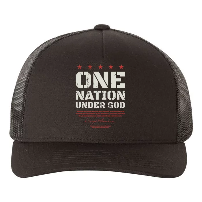 One Nation Under God Dwight Eisenhower Yupoong Adult 5-Panel Trucker Hat