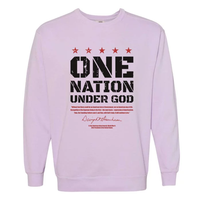 One Nation Under God Dwight Eisenhower Garment-Dyed Sweatshirt