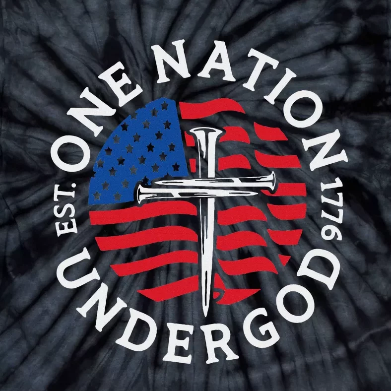 One Nation Under God Flag 4th Of July Patriotic Christian Tie-Dye T-Shirt