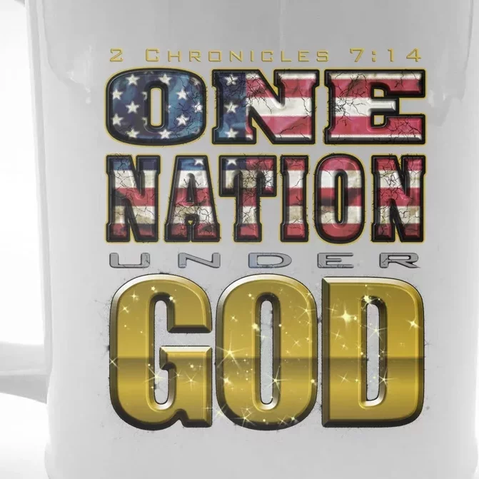 One Nation Under God Gift 2 Chronicles 7:14 Gift Front & Back Beer Stein