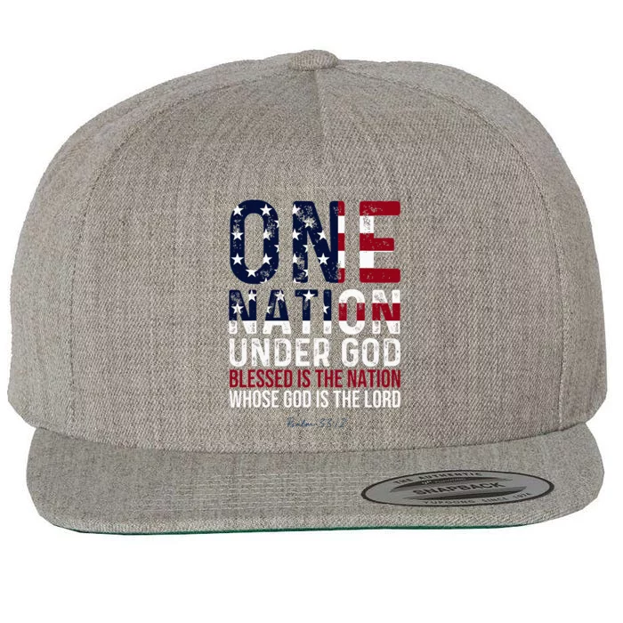 One Nation Under God Blessed Is The Nation Whose God Wool Snapback Cap