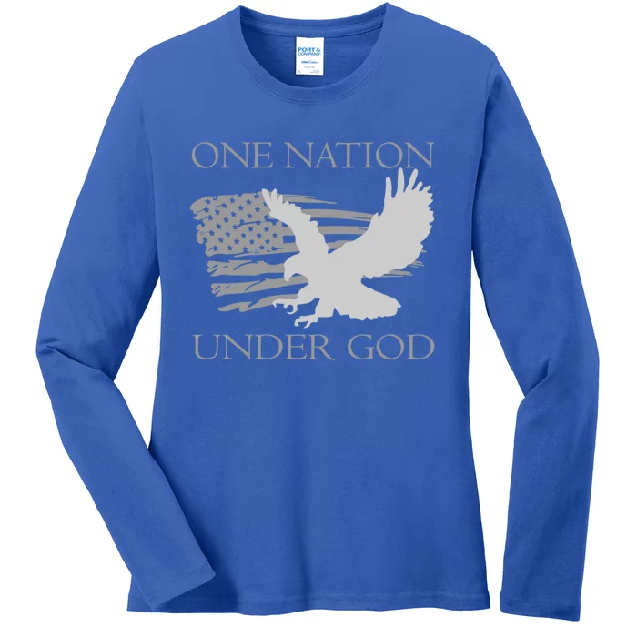 One Nation Under God American Patriots Funny Gift Ladies Long Sleeve Shirt