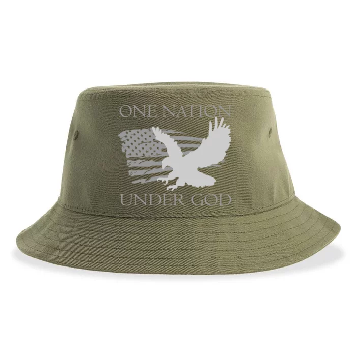 One Nation Under God American Patriots Funny Gift Sustainable Bucket Hat