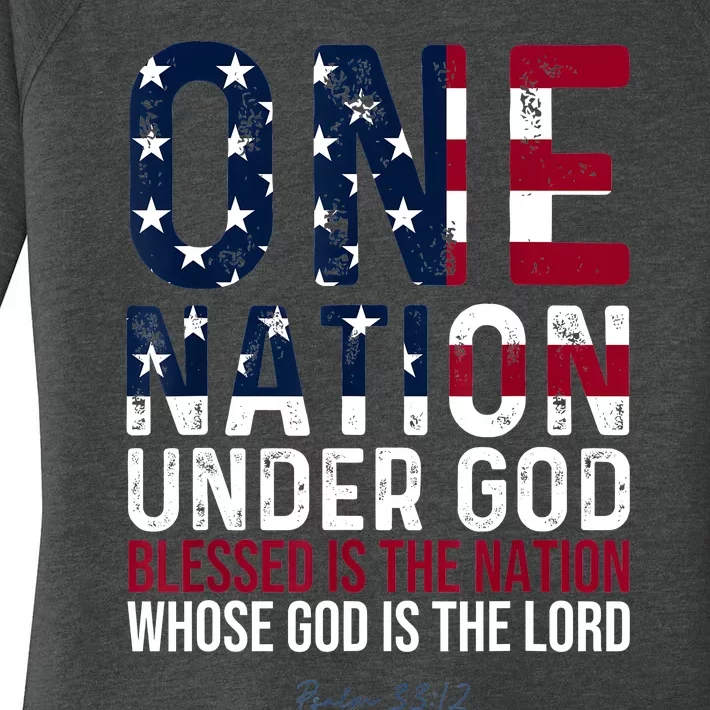 One Nation Under God Blessed Is The Nation Whose God Women's Perfect Tri Tunic Long Sleeve Shirt