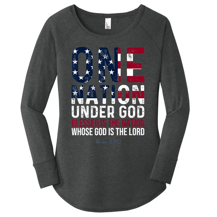 One Nation Under God Blessed Is The Nation Whose God Women's Perfect Tri Tunic Long Sleeve Shirt