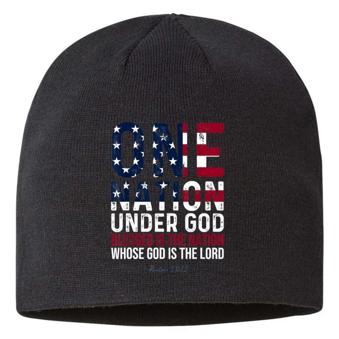 One Nation Under God Blessed Is The Nation Whose God 8 1/2in Sustainable Knit Beanie