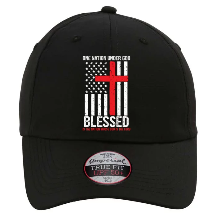 One Nation Under God Blessed Country American Flag Cool Gift The Original Performance Cap