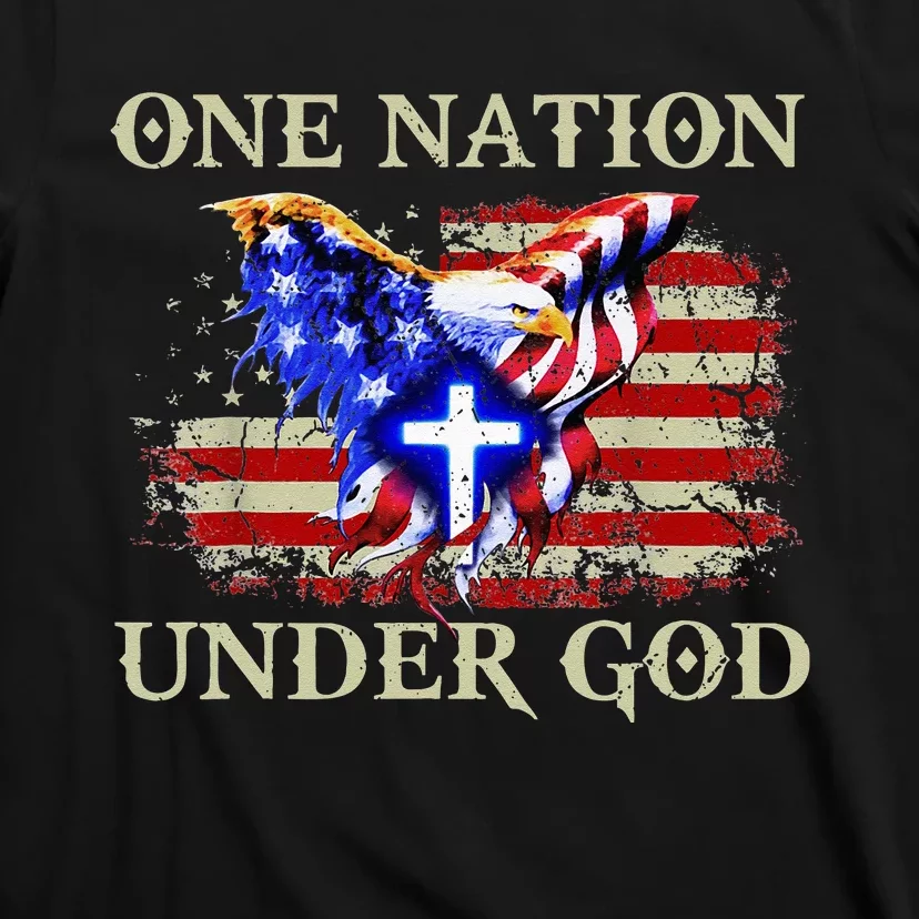 One Nation Under God Patriotic Usa Christian T-Shirt