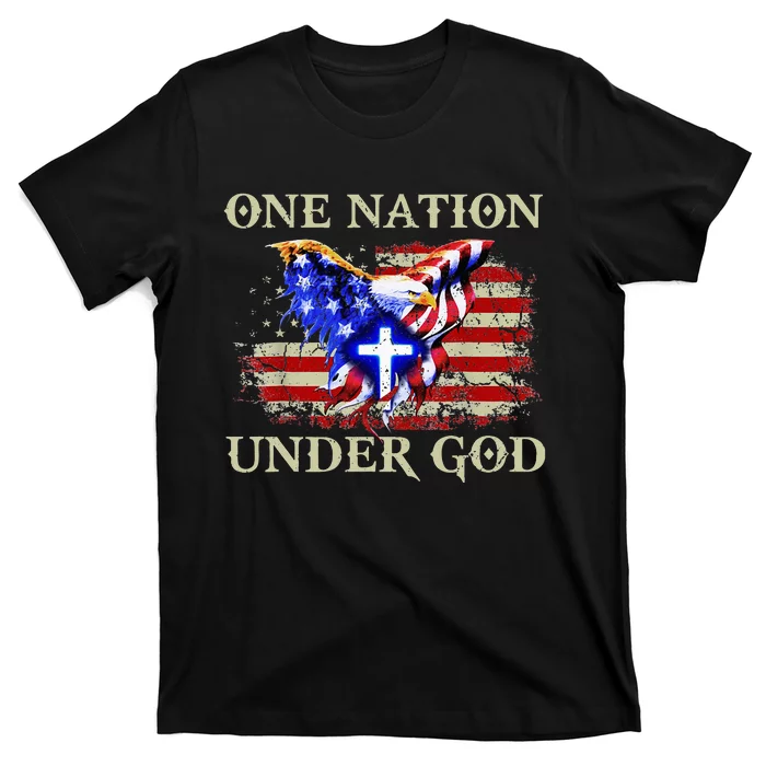 One Nation Under God Patriotic Usa Christian T-Shirt