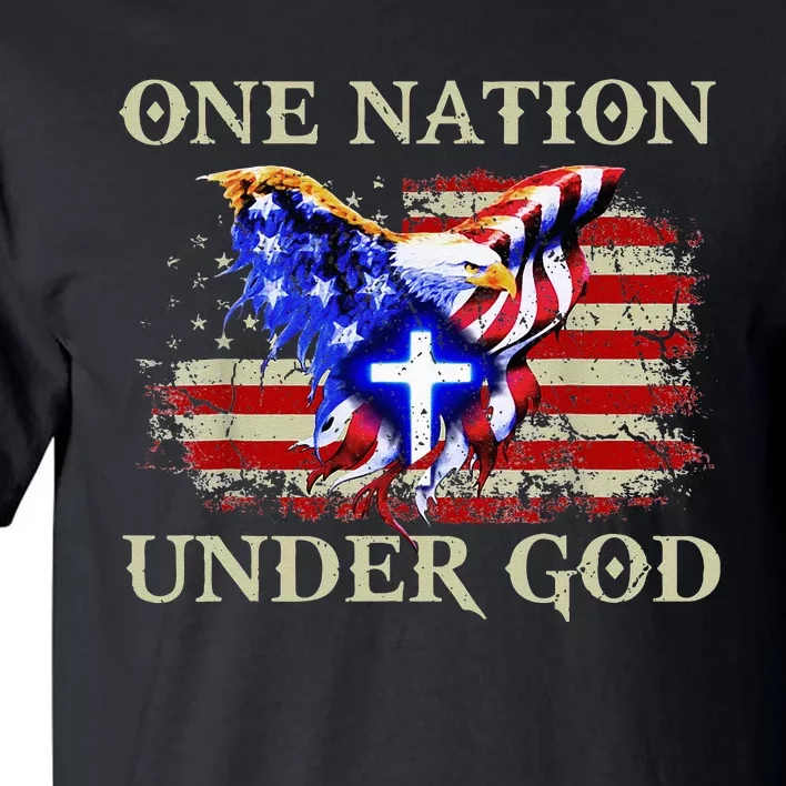 One Nation Under God Patriotic Usa Christian Tall T-Shirt