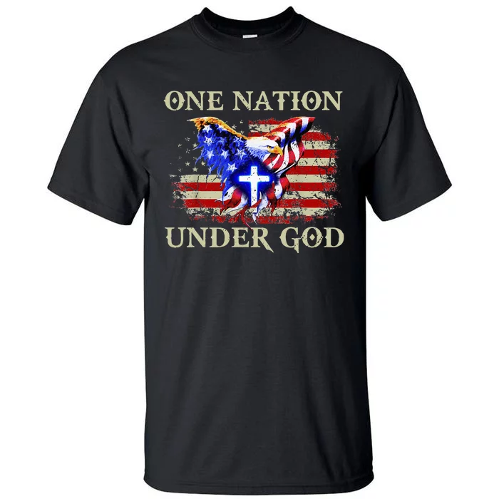 One Nation Under God Patriotic Usa Christian Tall T-Shirt