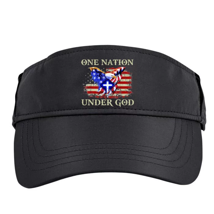 One Nation Under God Patriotic Usa Christian Adult Drive Performance Visor