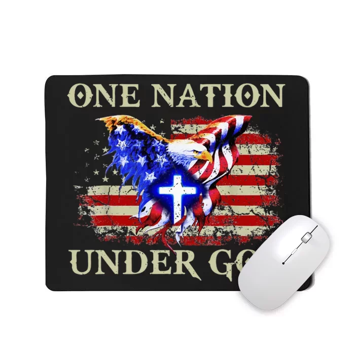 One Nation Under God Patriotic Usa Christian Mousepad