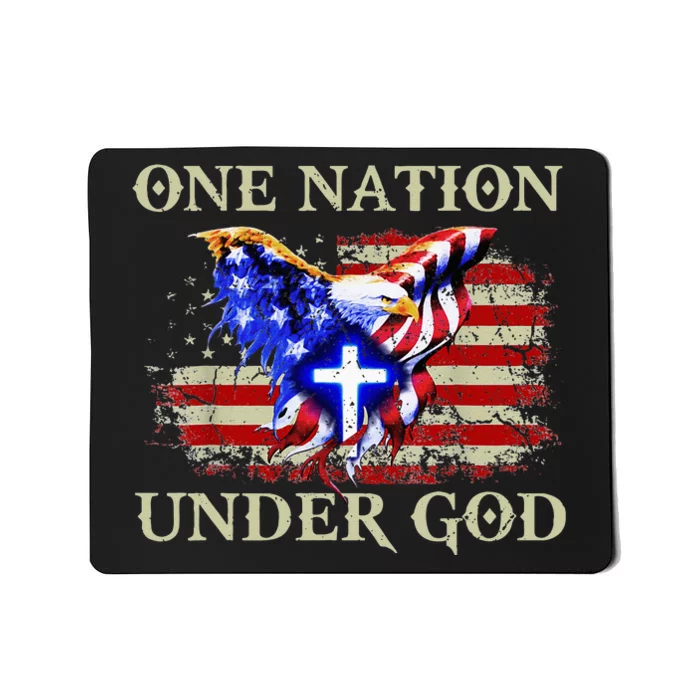 One Nation Under God Patriotic Usa Christian Mousepad