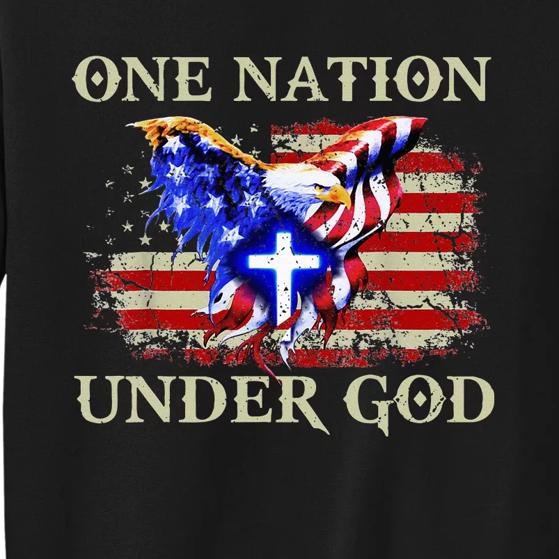 One Nation Under God Patriotic Usa Christian Tall Sweatshirt