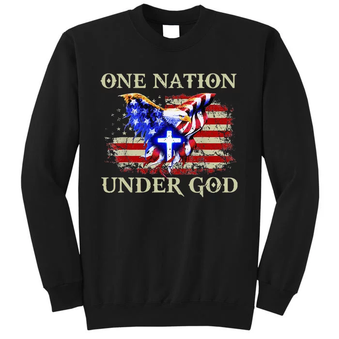 One Nation Under God Patriotic Usa Christian Tall Sweatshirt