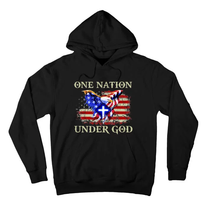 One Nation Under God Patriotic Usa Christian Tall Hoodie