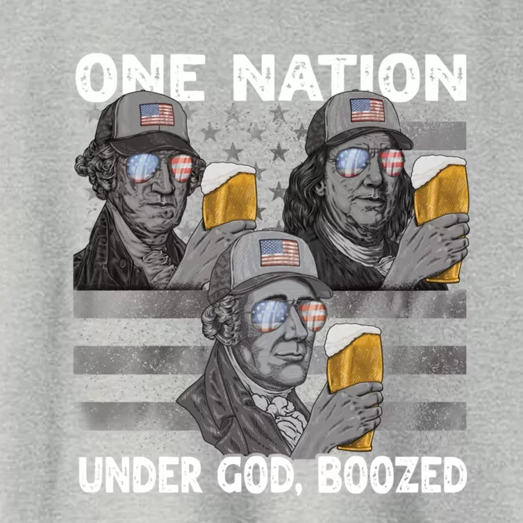 One Nation Under God Boozed Presidents 4th Of July Beer Gift Women's Crop Top Tee