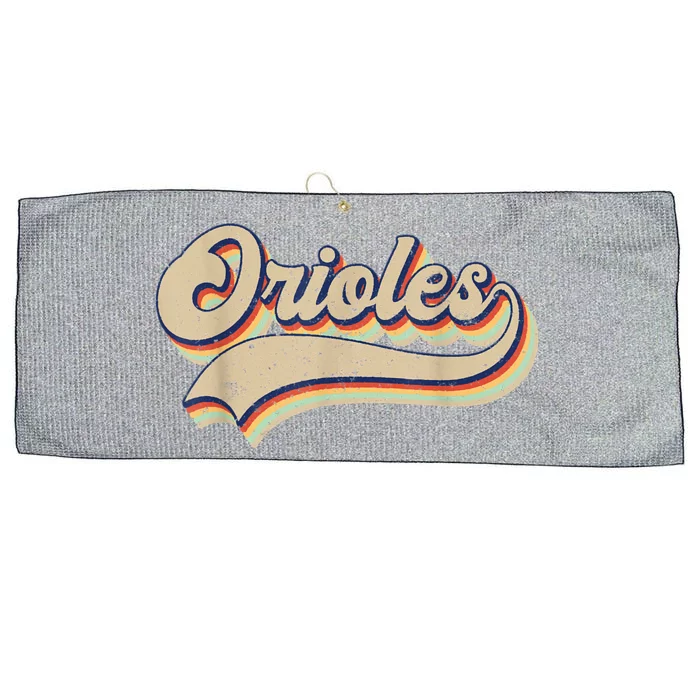 Orioles Name Vintage Retro Baseball Lovers Baseball Fans Large Microfiber Waffle Golf Towel