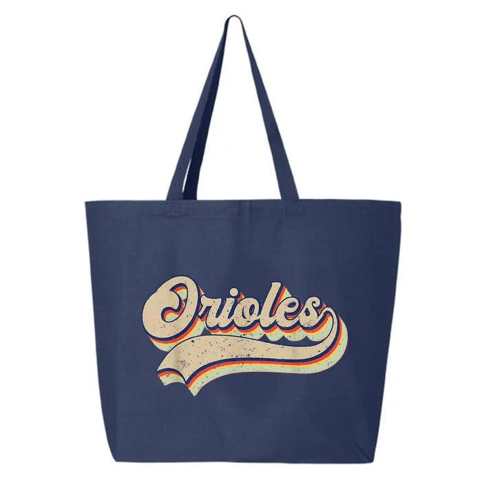 Orioles Name Vintage Retro Baseball Lovers Baseball Fans 25L Jumbo Tote