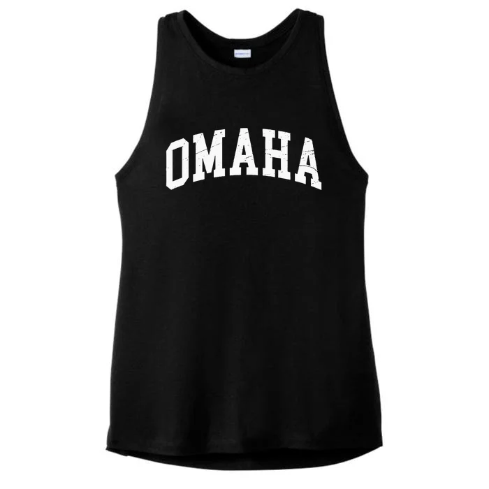 Omaha Nebraska Vintage Worn Design Classic Ladies Tri-Blend Wicking Tank