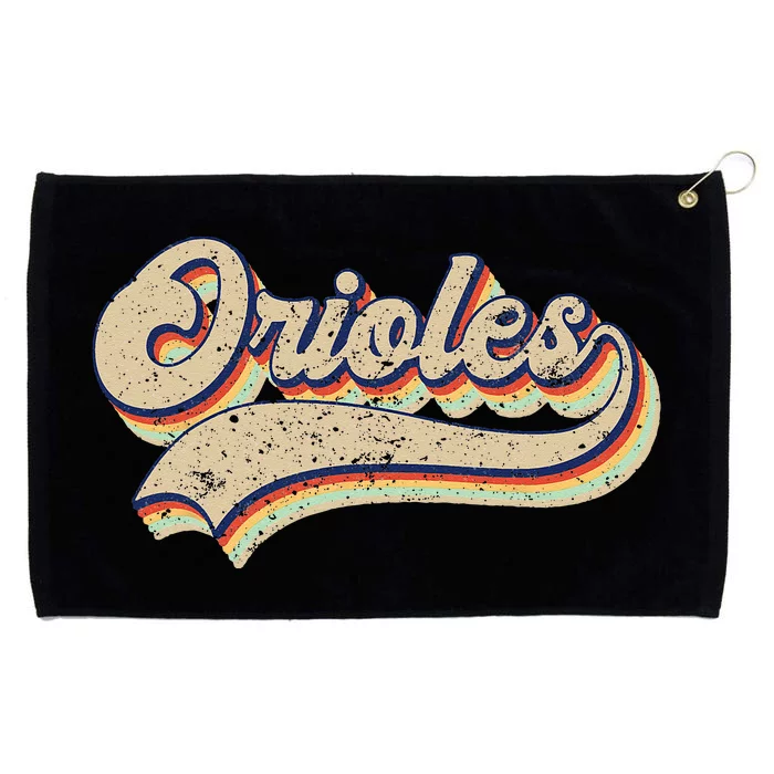 Orioles Name Vintage Retro Baseball Lovers Baseball Fans Grommeted Golf Towel