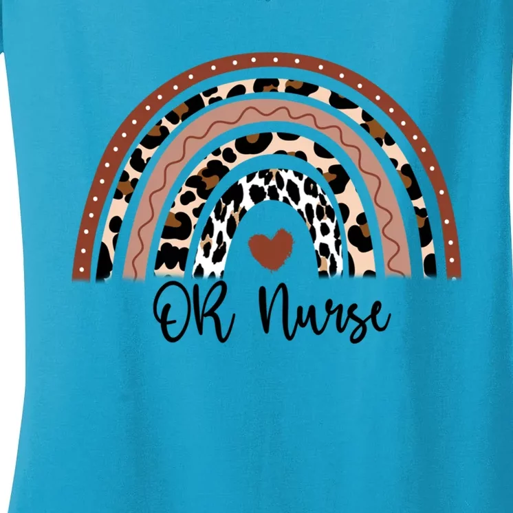 Or Nurse With Rainbow Operating Room Perioperative Nurse Gift Women's V-Neck T-Shirt