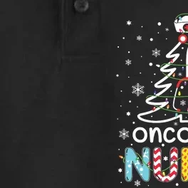 Oncology Nurse Xmas Tree Funny Nursing Christmas Pattern Dry Zone Grid Performance Polo