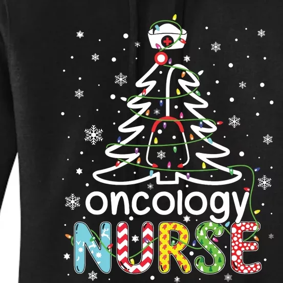 Oncology Nurse Xmas Tree Funny Nursing Christmas Pattern Women's Pullover Hoodie