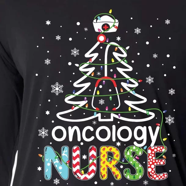 Oncology Nurse Xmas Tree Funny Nursing Christmas Pattern Cooling Performance Long Sleeve Crew