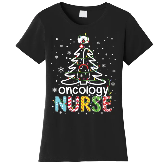 Oncology Nurse Xmas Tree Funny Nursing Christmas Pattern Women's T-Shirt