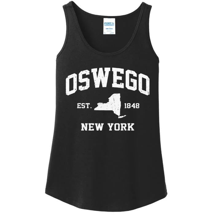 Oswego New York NY Vintage State Athletic Style Ladies Essential Tank