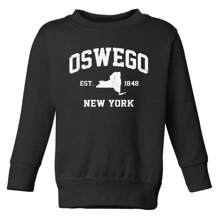 Oswego New York NY Vintage State Athletic Style Toddler Sweatshirt