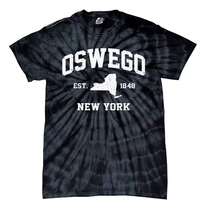 Oswego New York NY Vintage State Athletic Style Tie-Dye T-Shirt