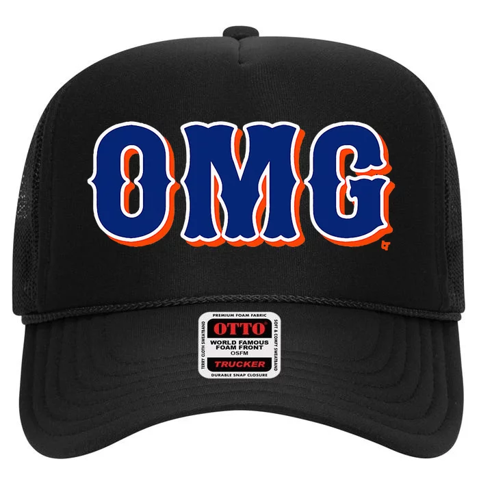 Omg New York Baseball High Crown Mesh Trucker Hat