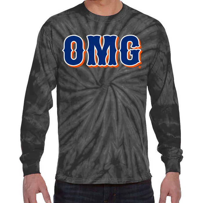 Omg New York Baseball Tie-Dye Long Sleeve Shirt