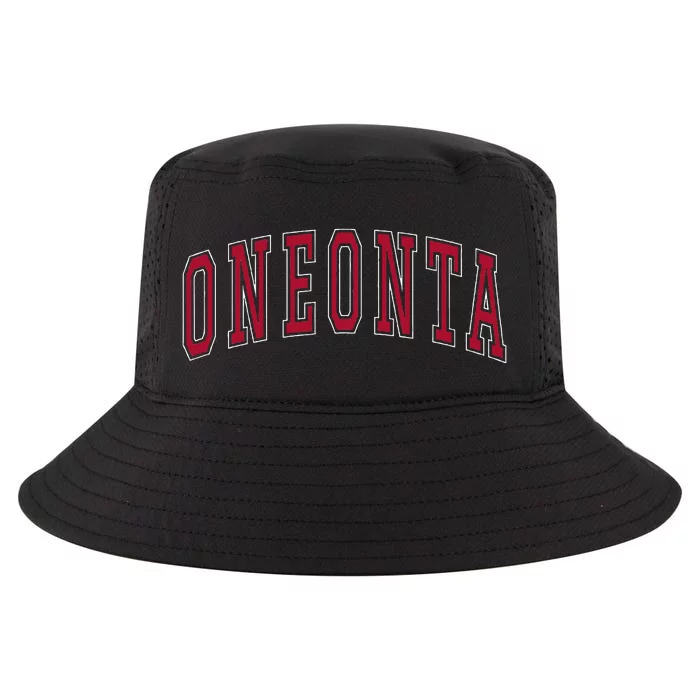 Oneonta New York Souvenir College Style Red Cool Comfort Performance Bucket Hat