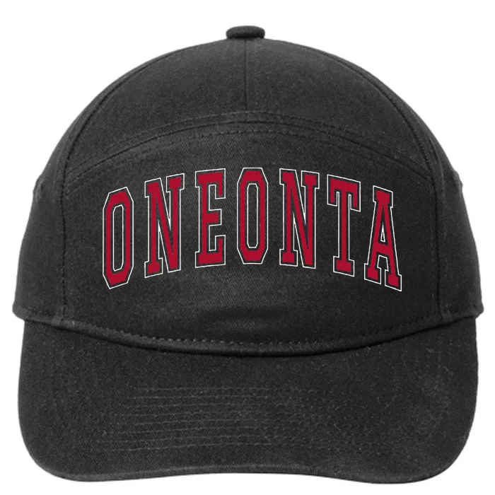 Oneonta New York Souvenir College Style Red 7-Panel Snapback Hat