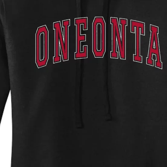 Oneonta New York Souvenir College Style Red Women's Pullover Hoodie