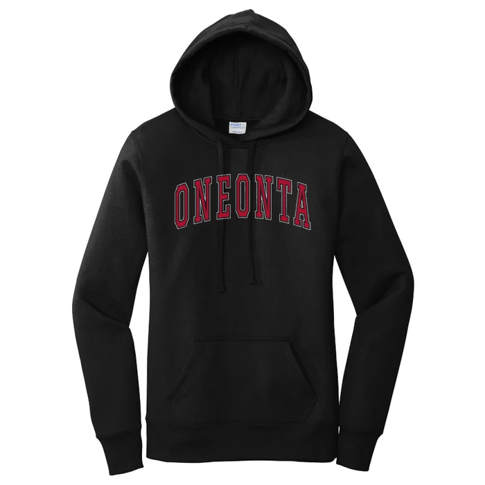 Oneonta New York Souvenir College Style Red Women's Pullover Hoodie