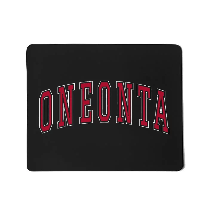 Oneonta New York Souvenir College Style Red Mousepad