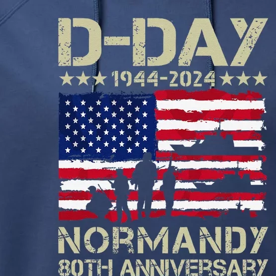 Operation Overlord 1944 Dday 2024 80th Anniversary Normandy Performance Fleece Hoodie