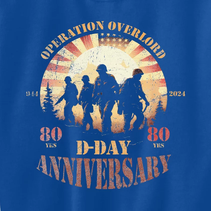 Operation Overlord 1944 Dday 2024 80th Anniversary Kids Sweatshirt