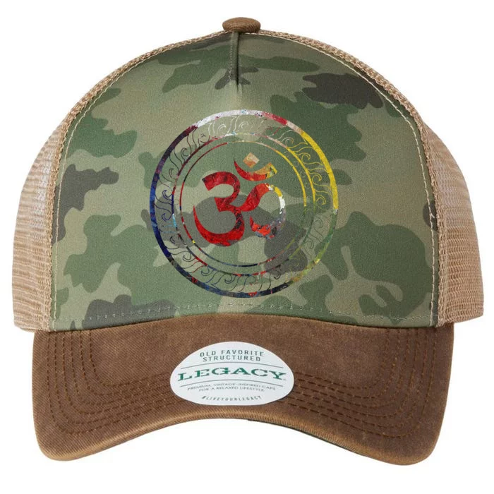 Om Ohm Aum Symbol Spiritual Yoga Gift Legacy Tie Dye Trucker Hat