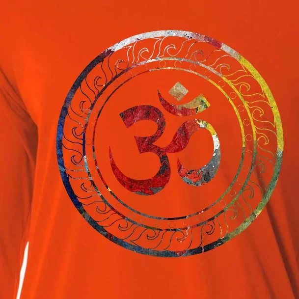 Om Ohm Aum Symbol Spiritual Yoga Gift Cooling Performance Long Sleeve Crew