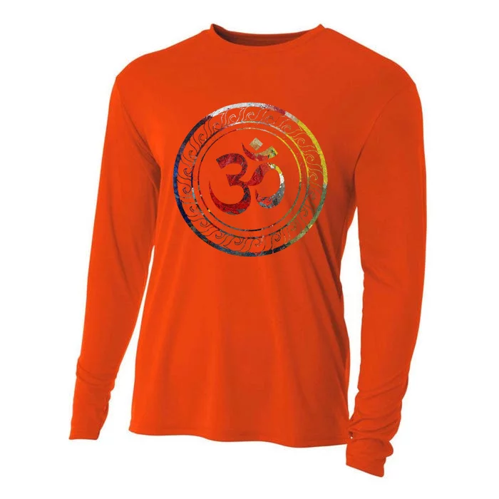 Om Ohm Aum Symbol Spiritual Yoga Gift Cooling Performance Long Sleeve Crew