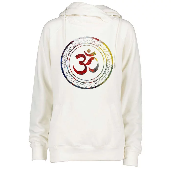 Om Ohm Aum Symbol Spiritual Yoga Gift Womens Funnel Neck Pullover Hood